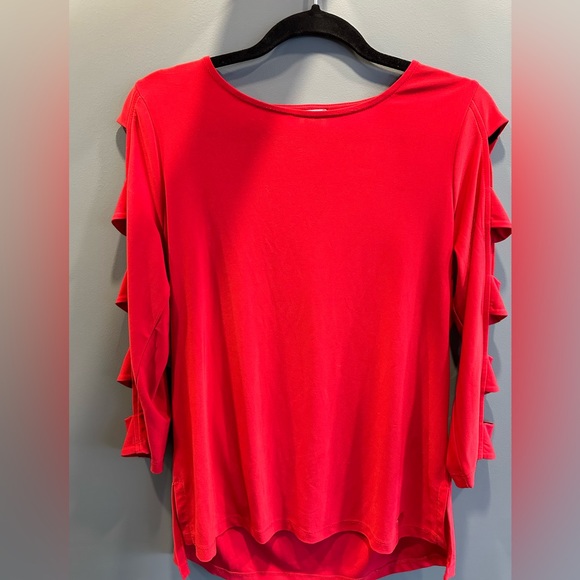 Red Long Cutout Sleeve Top nwot - Picture 1 of 6